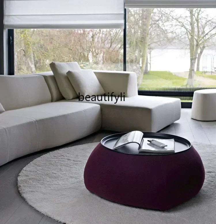 X New Customized designer living room small apartment coffee table light luxury simple modern creative solid wood  storage table