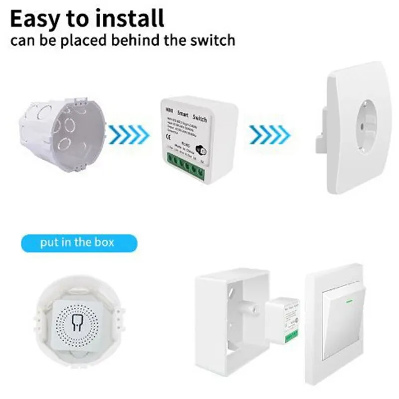 Tuya Mini WiFi Switch Smart Life App Two Way Control Smart Home Automation Module Interruptor Work With Alexa Google Home Alice