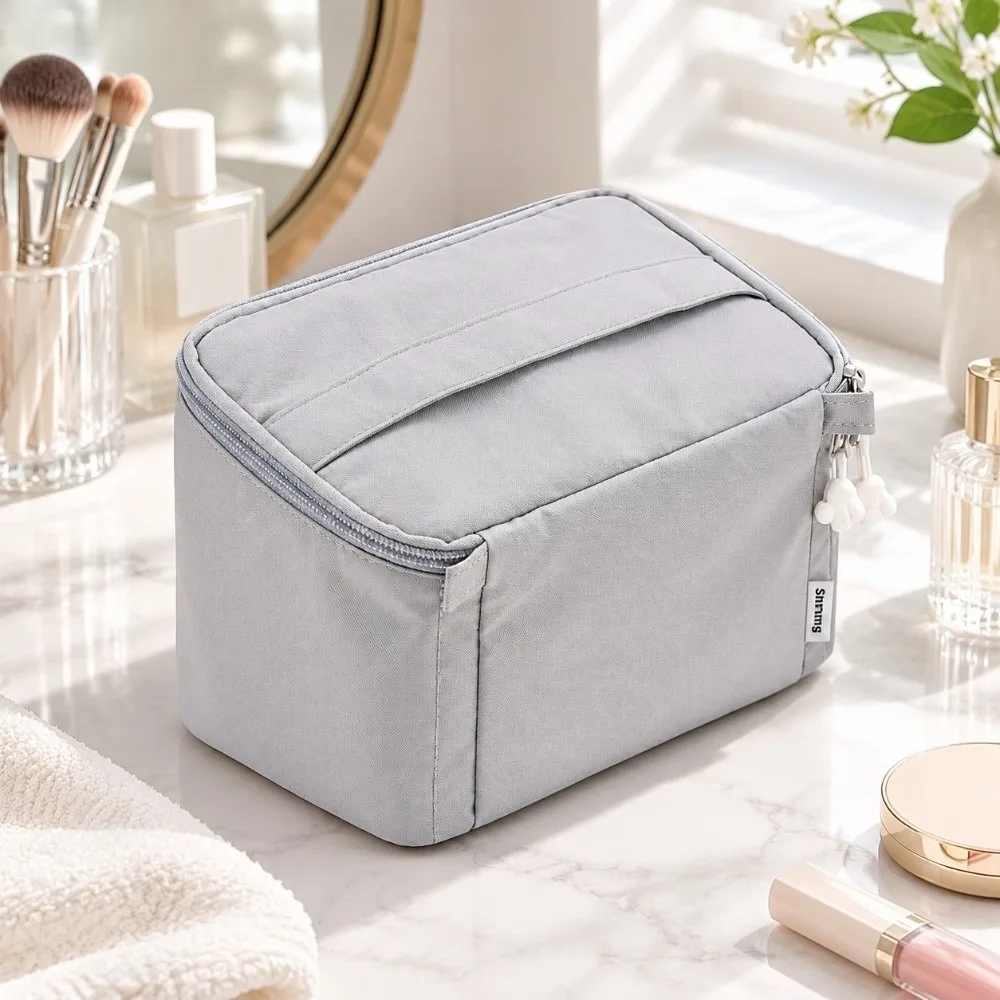 Large Capacity Makeup Organizer Bag Portable Versatile Toiletry Organizer Bag With Dividers Cosmetic Storage Pouch Travel