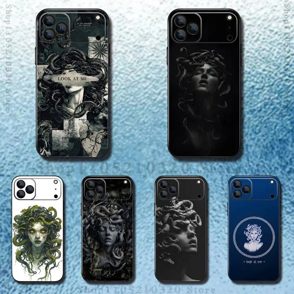 

Greek Mythology M-Medusa Phone Case For iPhone 17,16,15,14,13,12,11,Pro,Max,Plus,E,Air,Mini Protective Black Cover