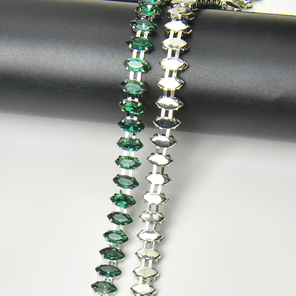 اليدوية 5x10 مللي متر خطوط مزدوجة سلسلة حجر الراين مميزة دائم النحاس تألق وعالية الجودة لإكسسوارات المجوهرات العصرية #5