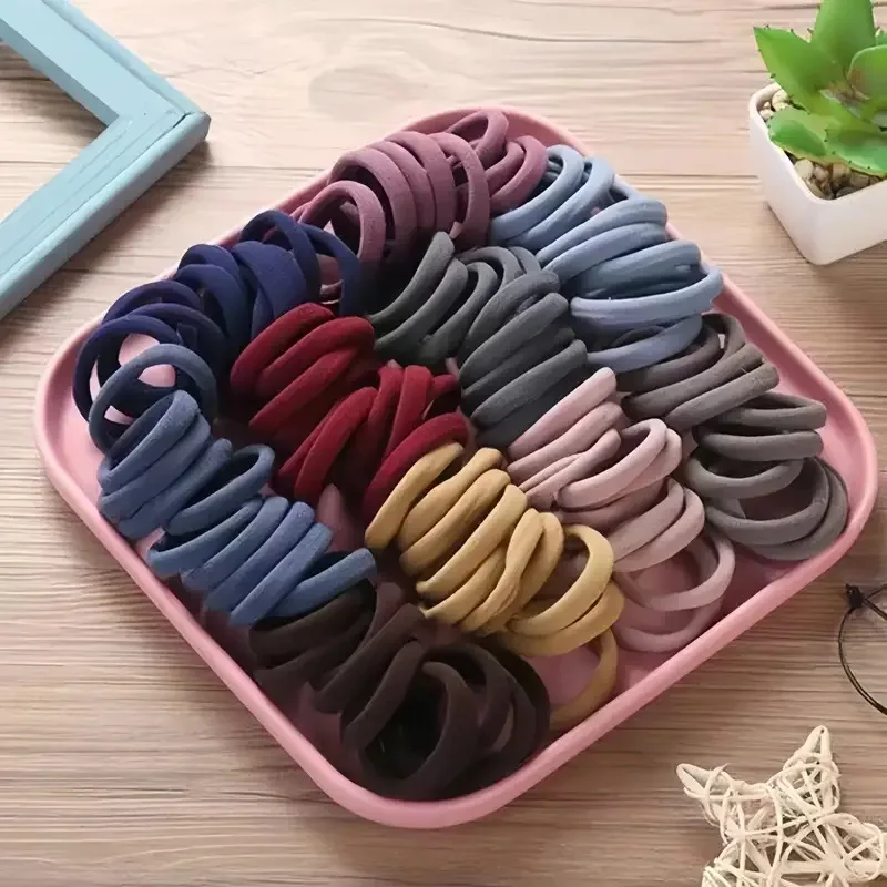 

Invisible Hair Rubber Bands 50 pieces/Pack Black Gentle Hair Accessories for Yoga Workout Thick Thin Hair No Dent