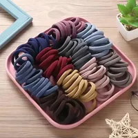 Elastic Seamless Hair Scrunchie 50 Pack No Damage Ponytail Holder for Women Black Gentle Hair Ties - Image 3