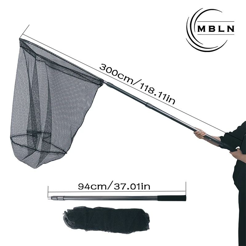 

Большая телескопическая складная рыболовная сачка MBLN 3M, головка сетки с резиновым покрытием 56 см, сетка глубиной 60 см, ручка из алюминиевого сплава