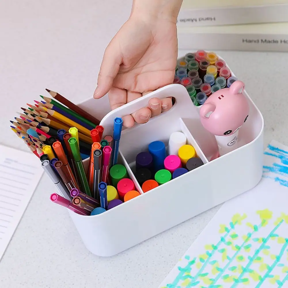 

Space Saving Marker Holder Divided Slot Large Capacity Storage Box Multifunctional Countertop Cosmetic Storage Basket Organizer