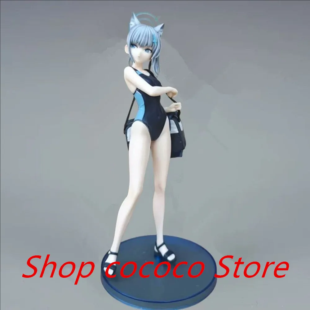 Anime Swimming Suit Shiroko Sunaokami Figure Blue Archive Doll Model Summer Beach Shiroko Action Figure PVC Collectible Toy Gift