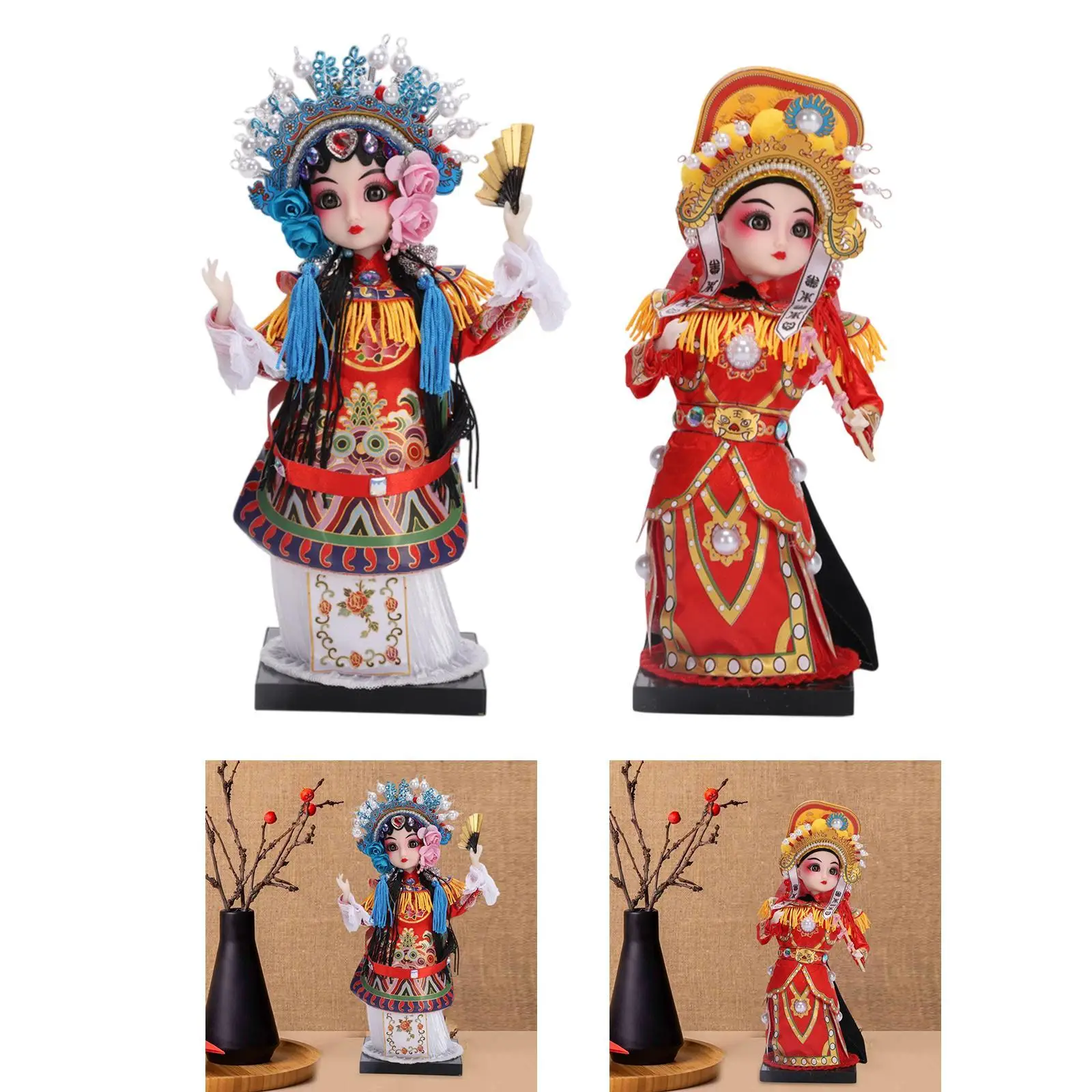 22cm Peking Opera Ornament Peiking Opera Doll for Tabletop Housewarming Gift