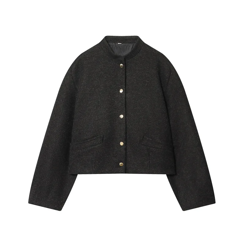 Autumn New Stylish Simple Elastic Hem Bomber Jacket