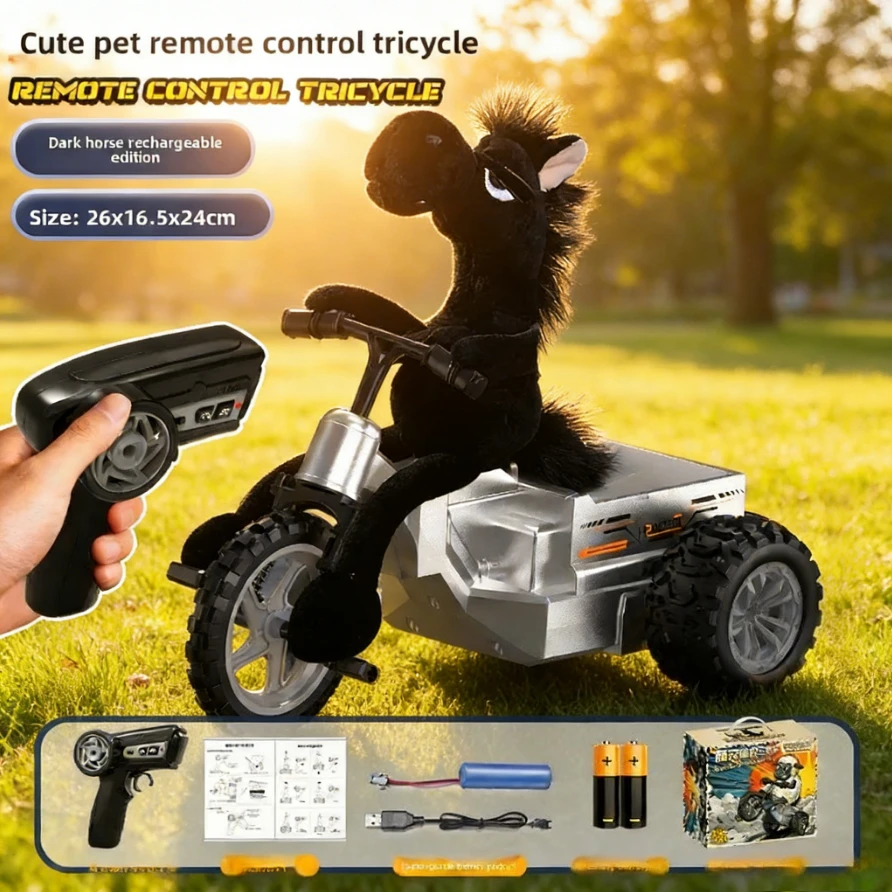 2026 NEUES Pferde-/Schaf-Plüsch-RC-Stunt-Dreirad – Elektrisches Motorrad als Geburtstagsgeschenk für Jungen zum Frühlingsfest