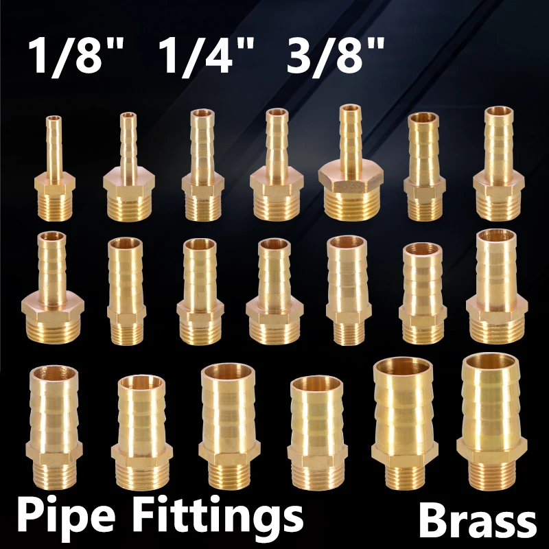 

1/8 "1/4" 3/8 "латунный фитинг для труб, зазубристый хвост, разъем, медная муфта, адаптер, фильтр для дождевой воды, сельскохозяйственное орошение
