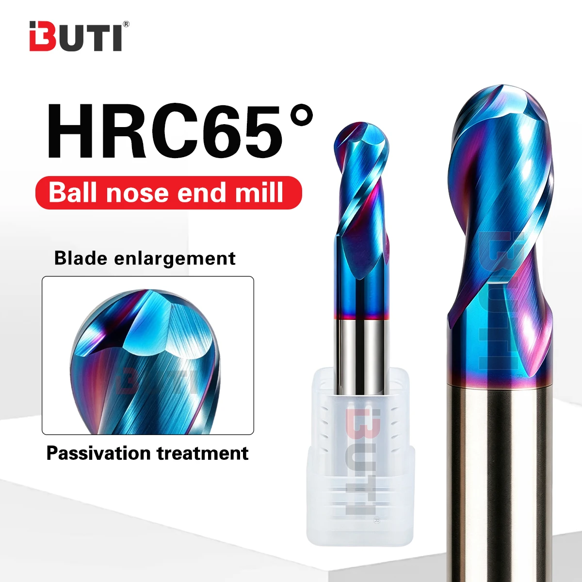 R0.5-D4-50 R1.75-D4-50 R4-D8-75 R5-D10-150 65 Degree Two Blades Ball Inserts Numerical Control R-Blade Ball Head Milling Insert