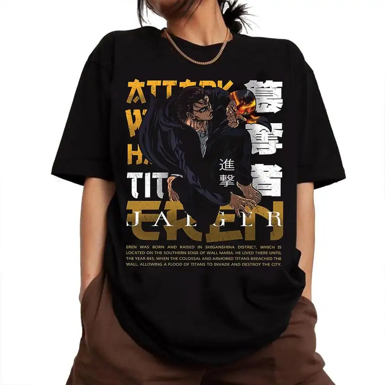 Eren Yeager  Eren Yeager Tshirt, Anime  Attack on Titan  Attack Titan  Japanese Anime  Otaku Shirt