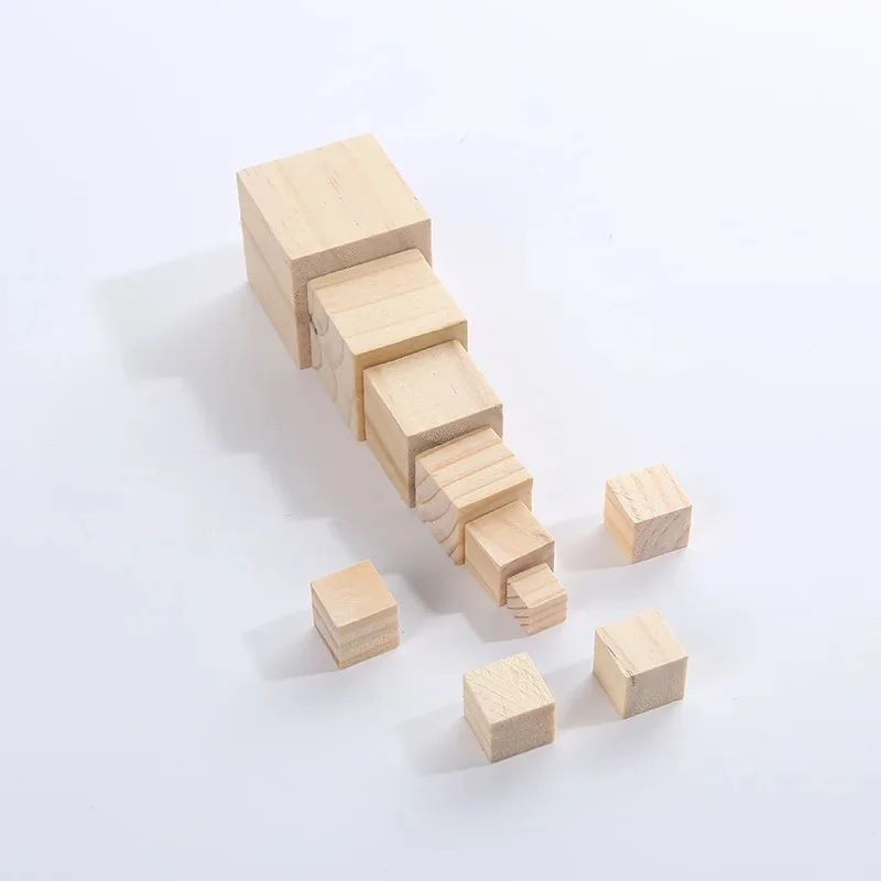 3cm/4cm/5cm Wood DIY Crafts Wooden Cube Unleash Your Creativity with Our Handcrafted Square Blocks