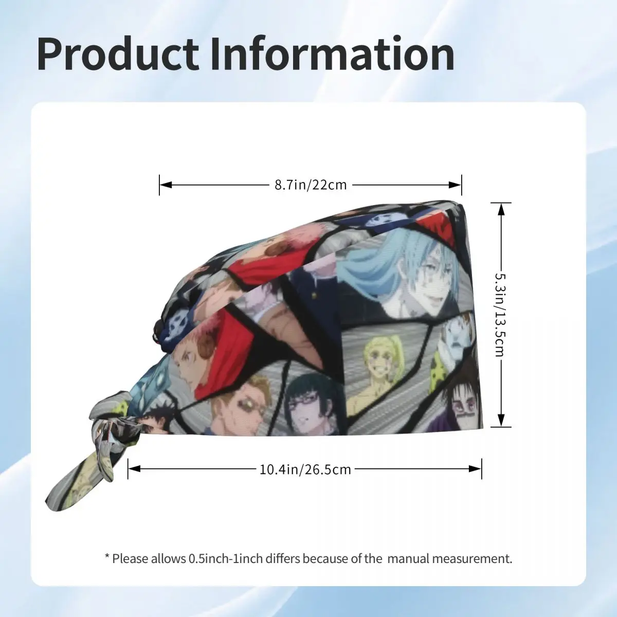 Custom S-Satorues G-Gojoes Skilled Cartoons Working Cap Surgical Hats Men Women Hot Operating Room Cap Nursing Cap Lab Works Hat