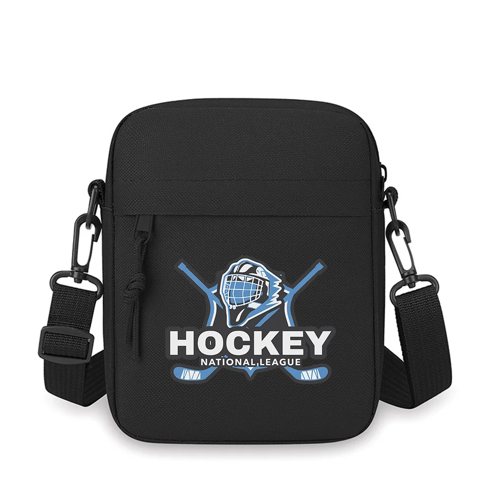 

Hockey goalie mask and crossed sticks Men Crossbody Bag Single Shoulder Women Cartoon Anime Film Printing Design Unisex
