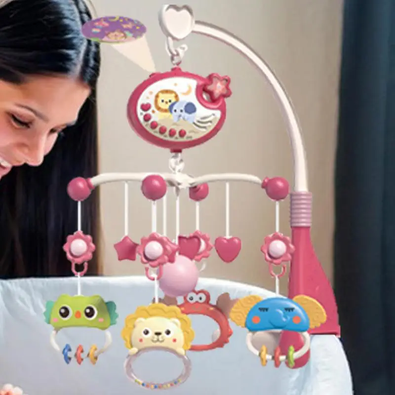 Hochet Mobile CPull pour Bébé de 0 à 3 Ans, Projecteur Musical Rotatif, Cloche de Lit