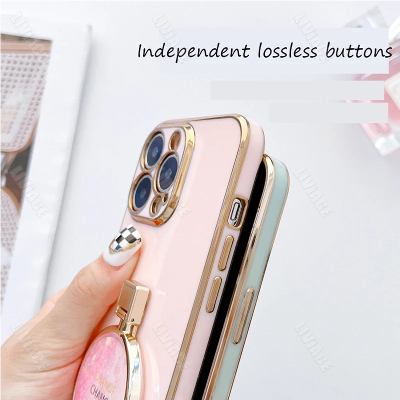 Una custodia per telefono con supporto per profumo Quicksand 17 per Oppo A17 OppoA17 Cover usata per donna di lusso