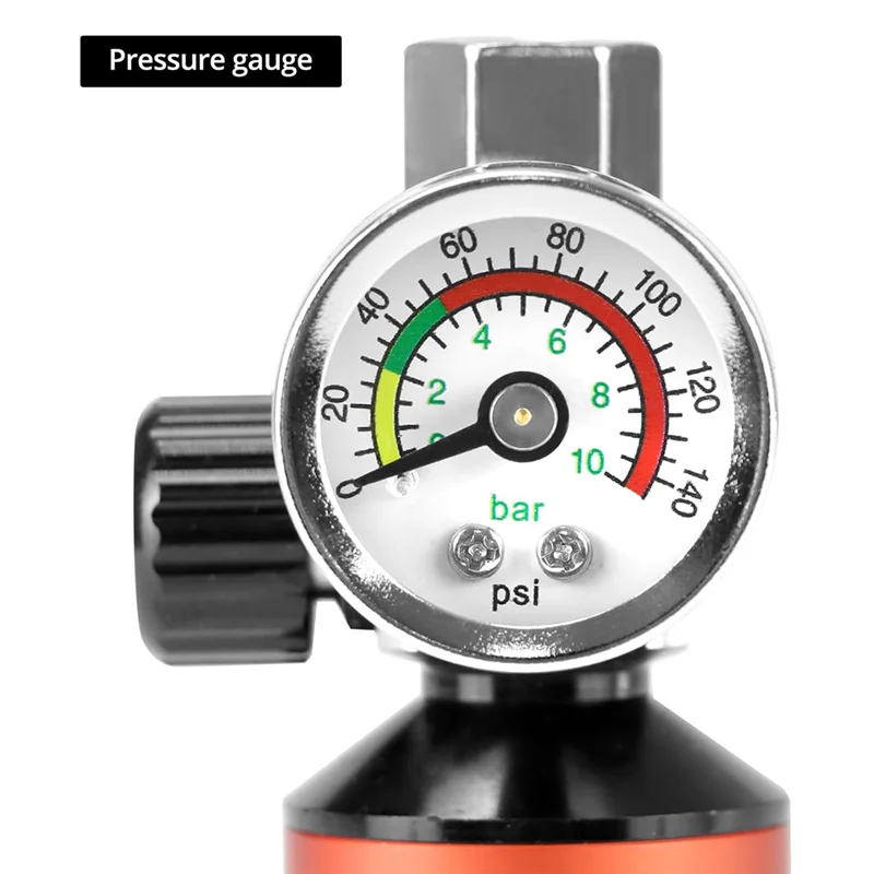 KYCOR-Air Compressor Regulator & Water Separator With 140 PSI Gauge - 1 Micron-Filter, 1/4Inch NPT, Push Button Drain Valve