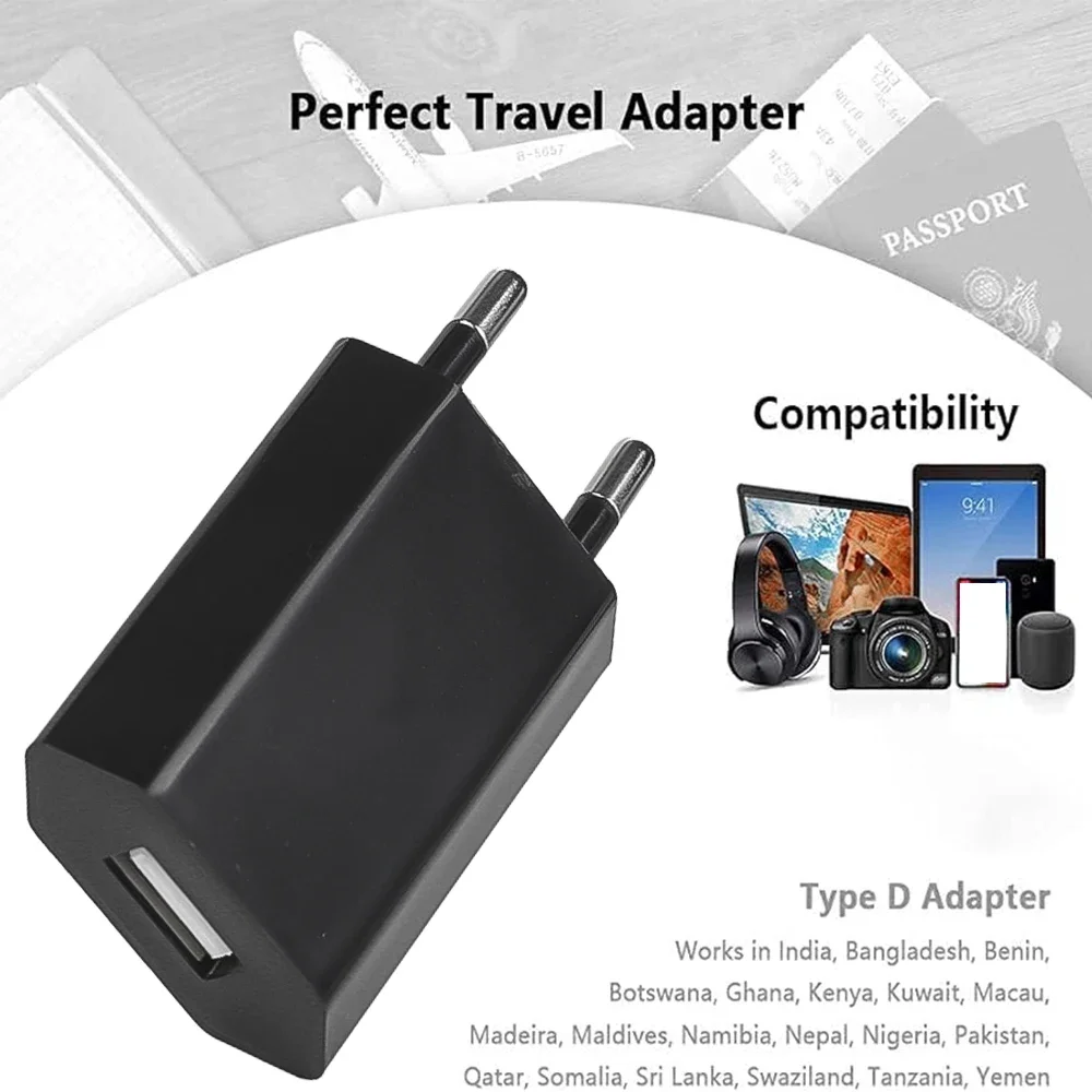 1/5Pcs Universal EU Plug Travel Mini USB Wall Charger 5V/1A Power Adapter Mobile Phone Charging for IPhone Samsung Xiaomi Huawei image 2