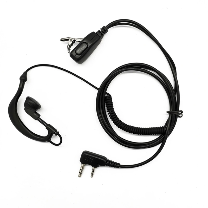 Intercom Headphone K-Type Plug Walkie-Talkie Headset 2 Pin Earpiece with PTT Mic for UV-5R UV5R UV-5RE Two Way Radio