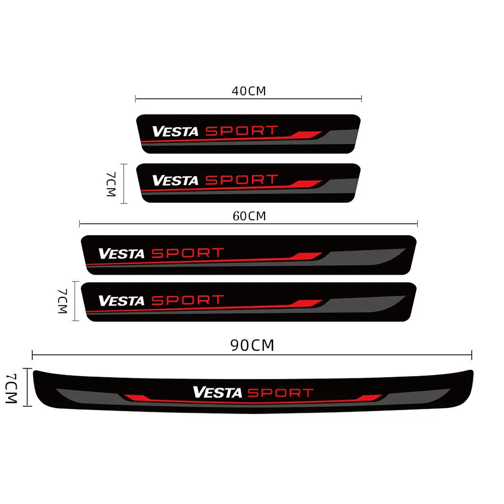 1/4pcs Car Scuff Plate Door Threshold Sill Stickers for LADA VESTA SPORT Auto Cover Panel Step Protector Accessories