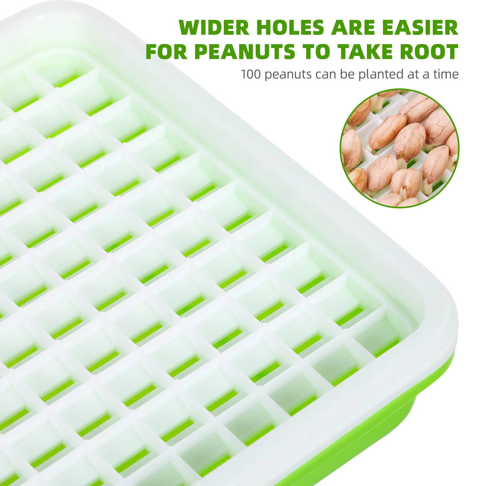 

1 set 1 Set Hydroponic Peanut Sprouter Tray Large Capacity Plastic Growing Box For Home Garden Soil-Free Plant Nursery Trays