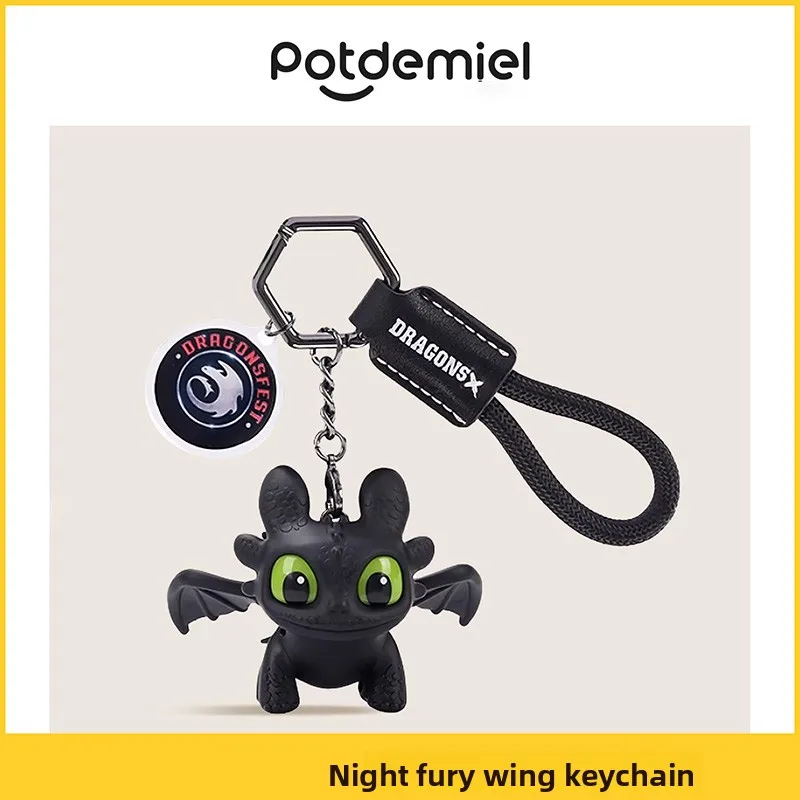 

Classic Film Animation: How To Train Your Dragon Night Fury Flapping Wings Keyring Toothless Fish-Eating Pendant Super Cool Gift