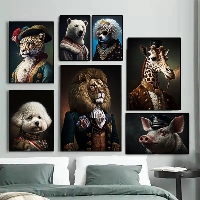 

Modern Animal Lion Tiger Dog Bear Canvas Painting Posters and Prints Wall Art Pictures for Living Room Home Decoration