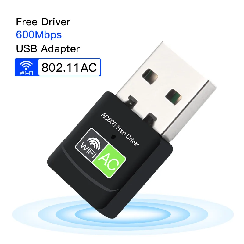 USB2.0 600Mbps Mini USB WiFi Adapter Dual Band 2.4G/5GHz Wireless Network Card Driver Free for Windows PC Laptop Desktop