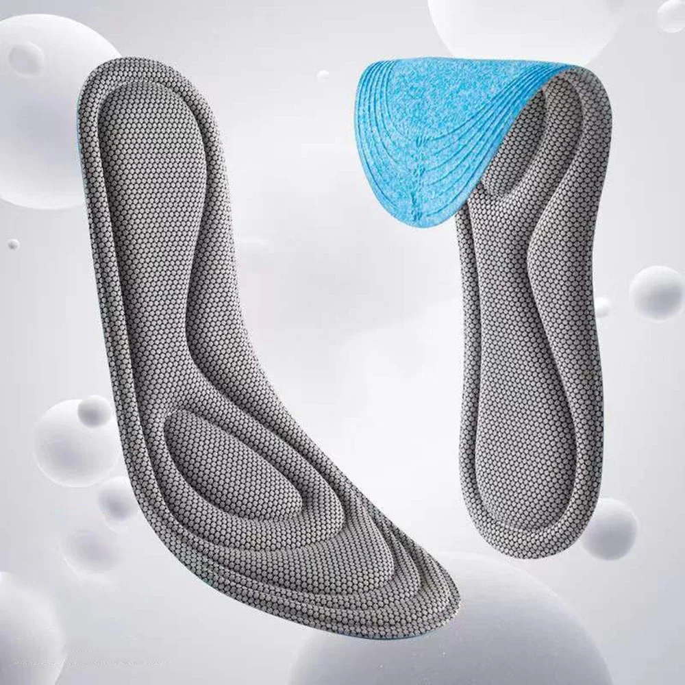 4 Stück orthopädische Einlegesohlen aus Memory-Schaum für Schuhe, antibakterielle Desodorierung, Schweißabsorption, Einsatz für Sportschuhe, Laufpolster – Detail 12