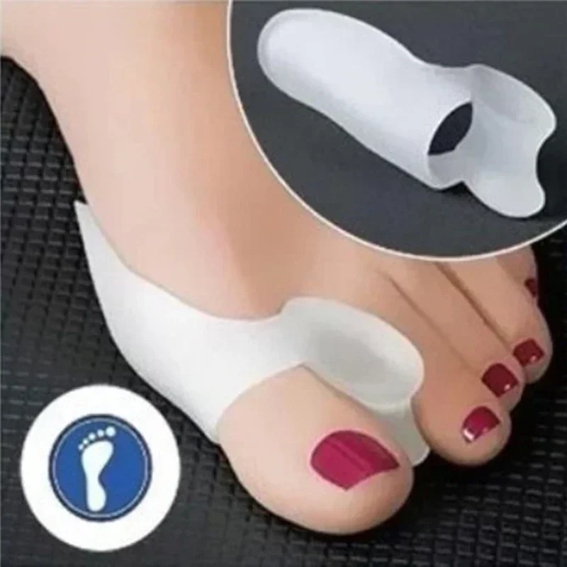 1 par de silicone gel polegar corrector joanete protetor do dedo do pé separador hálux valgus dedo alisador cuidados com os pés almofadas alívio