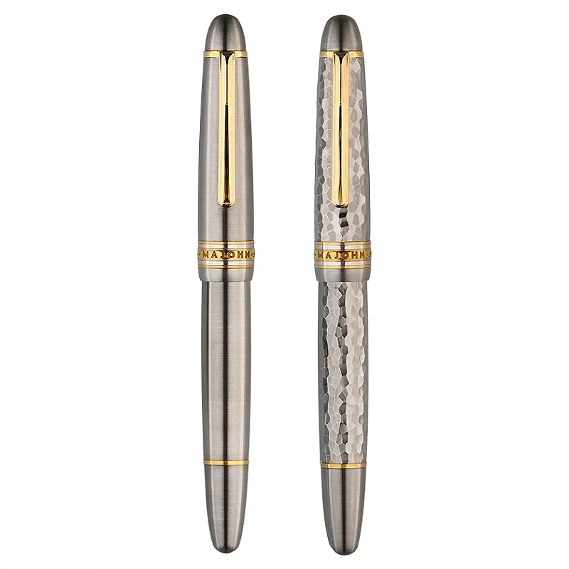 

MAJOHN Titanium Alloy Ti-P136 Piston Fountain Pen Big Size Gold/Silver Blade Nib Calligraphy Pen Luxury Writing Office Gifts New