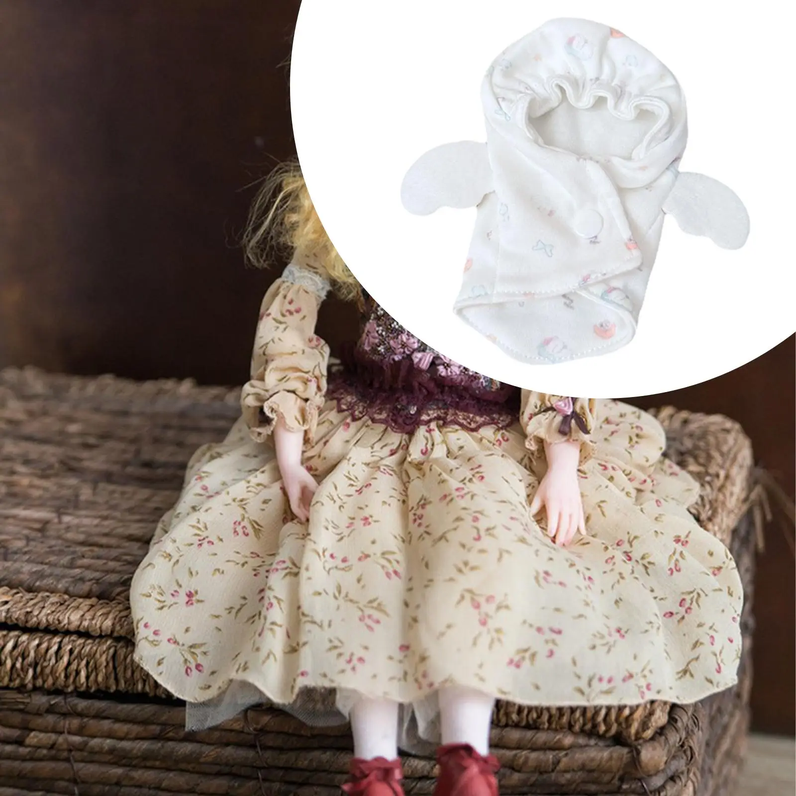 

15cm and 17cm Doll Hoodie Wrap Blanket Miniature Clothes Handmade Accessory Dress up Costume for 17cm Pendant Doll Girls Gift
