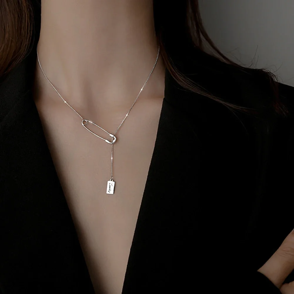 

Women Trendy New Design Temperament Simple Pendant Chocker Women Jwelry Clavicle Chain Pin Necklace