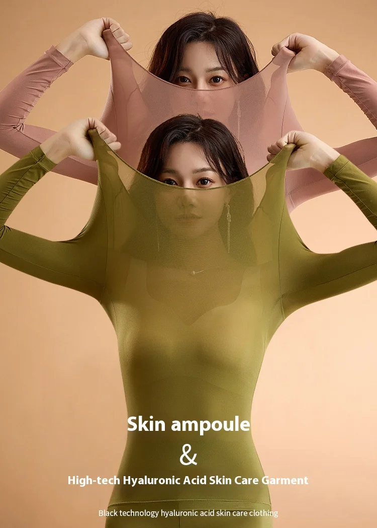 Ropa interior térmica para mujer, camisa de fondo para otoño e invierno, camiseta de manga larga, Top térmico fino, L-XL de piel térmica para mujer