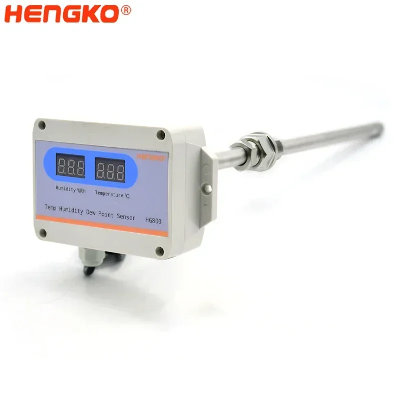 HENGKO Pipeline Type High Precision Dew Point Meter RS485 Temperature and Humidity Sensor Transmitter for Air Duct