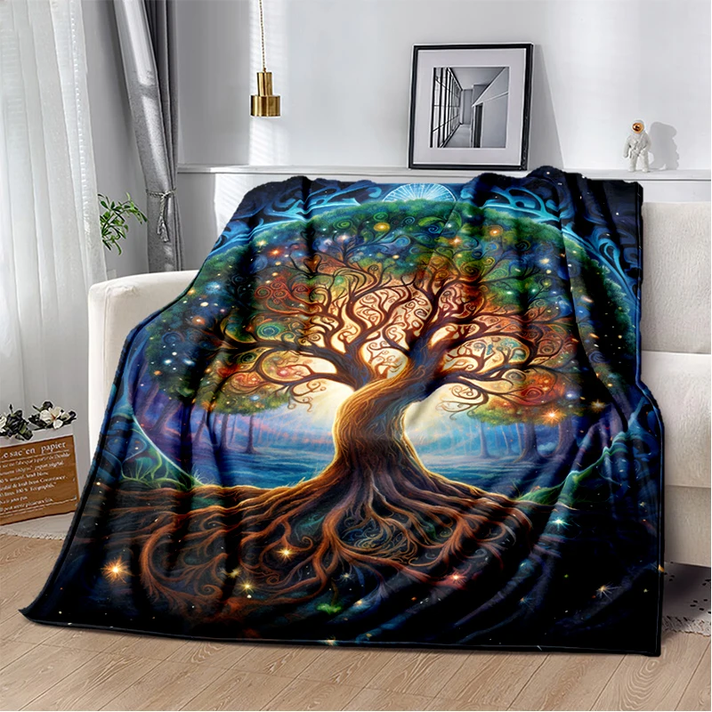 

Fashion Tree of Life Blanket Color Soft Plush ,Flannel Throw for Living Room Bedroom Bed Sofa Picnic