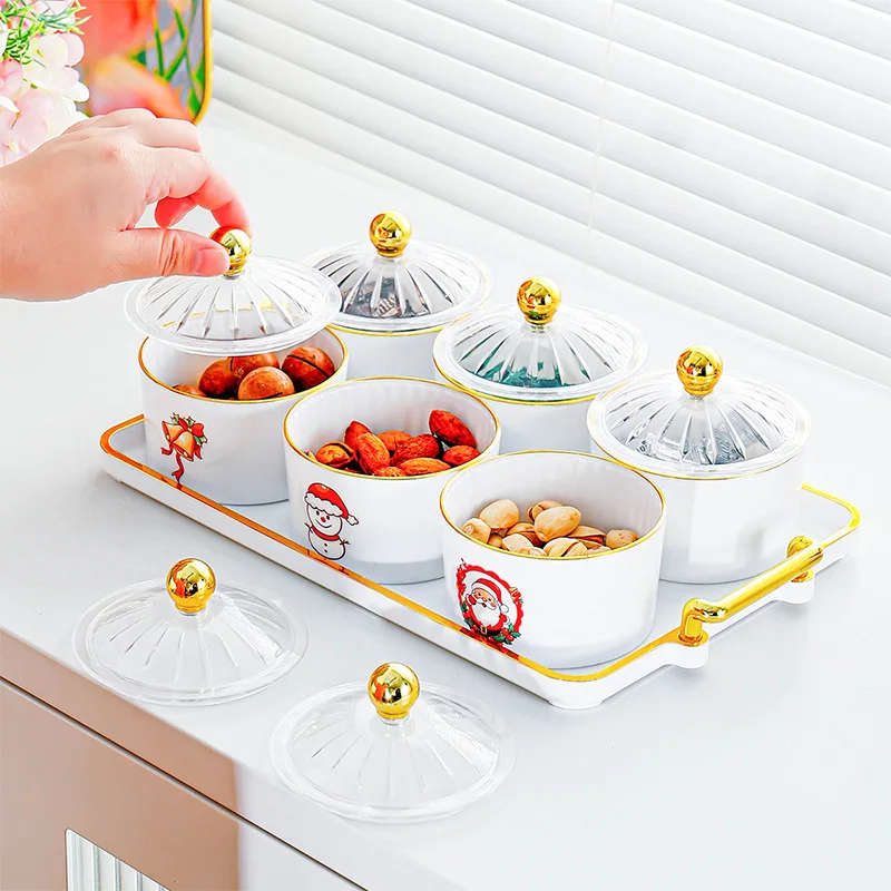 

Santa Claus Snack Plate Christmas Candy Plate Living Room Coffee Table Home Exquisite Snack Tray