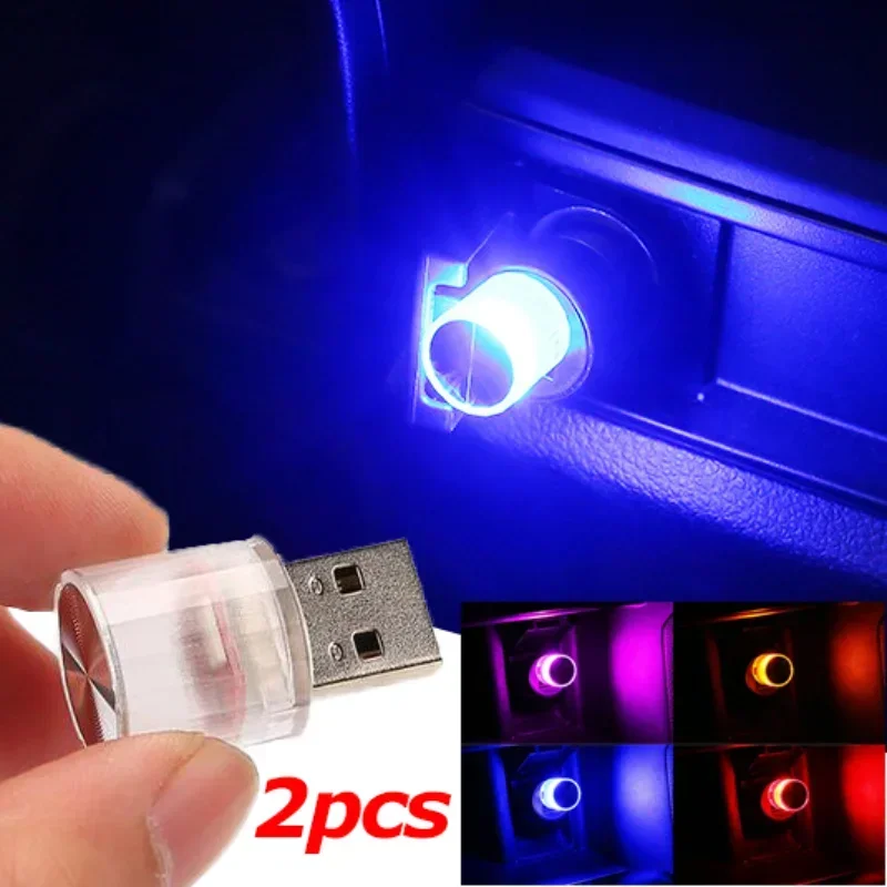 Car USB Ambient Light Mini LED Decorative Atmosphere Lamps for Auto Interior Environment Light Computer Portable Light Plug Play