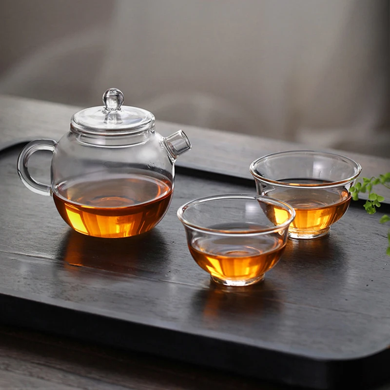 150ml/5oz Mini Clear Glass Teapot High Borosilicate For Hot Beverages Teapot For One Person Use Kung Fu Tea For Home Office Cafe