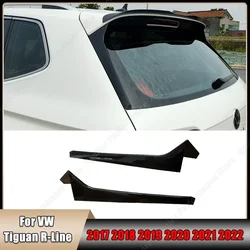 2PCS Glossy Black Car Rear Window Spoiler Side Wing For VW Tiguan R-Line 2017-2022 ABS Body Kit Splitter Cover Trim Accessories