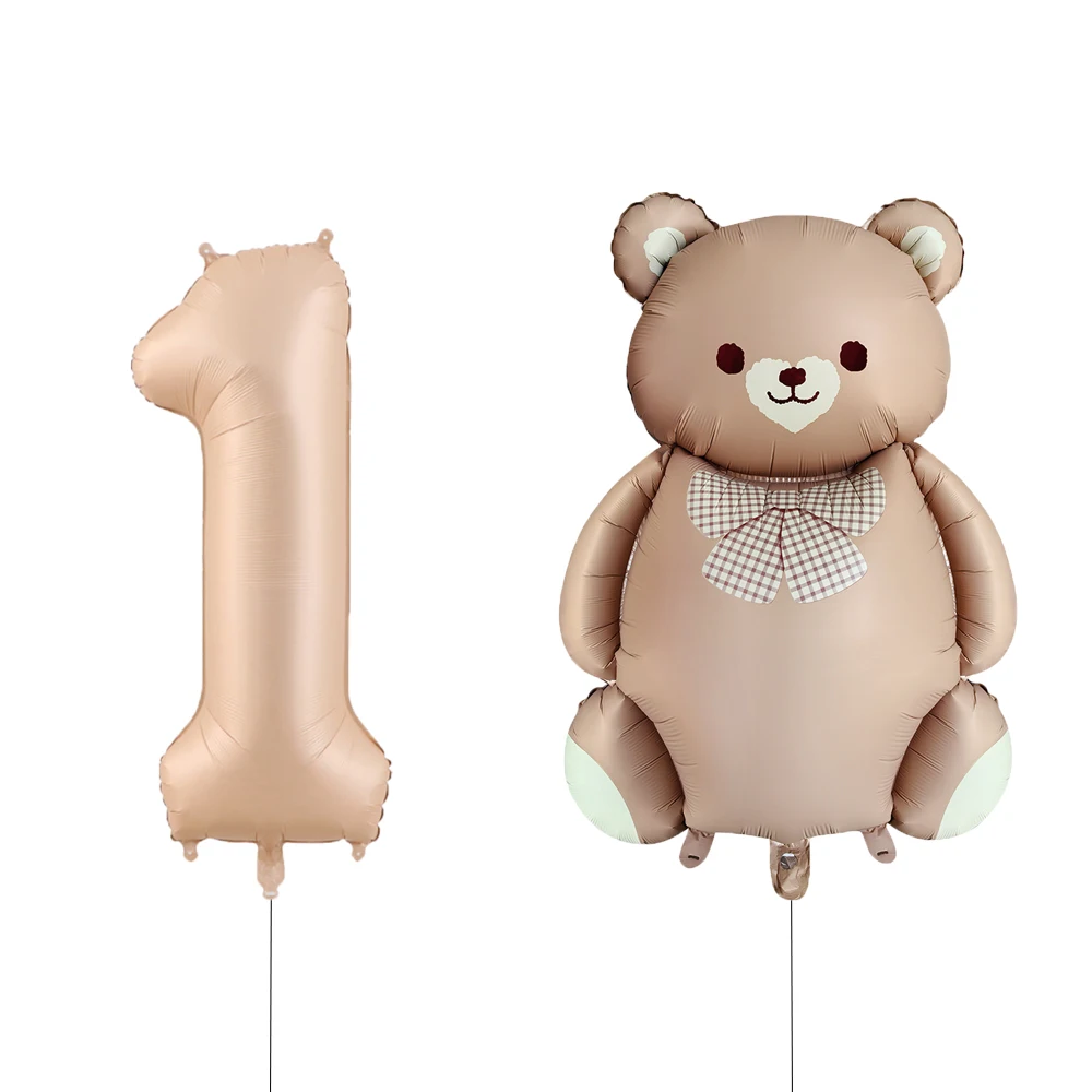 1 Satz beige Geburtstags ballons creme beige Karamell Nummer 0-9 Ballon benutzer definierte Name Aufkleber für Geburtstag Jubiläum Party Dekor