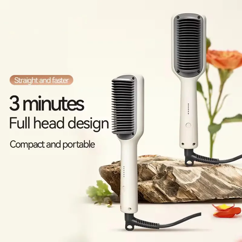 

Многофункциональный выпрямитель-плойка 2-в-1 для волос и бороды с 5 температурными режимами, PTC-нагревом, керамическим покрытием и отрицательными ионами