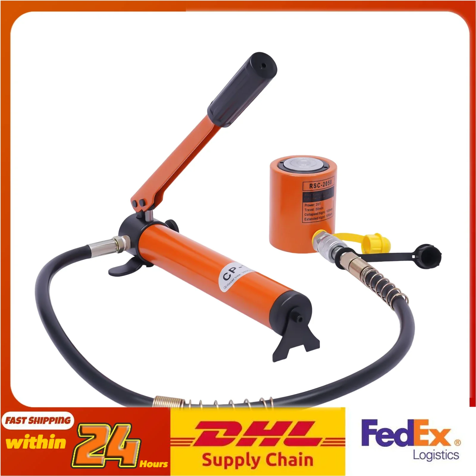 

10T/20T Mini Hydraulic Ram Cylinder Jack with Power Ram CP - 180 Hydraulic Hand Pump Machinery Shipbuilding