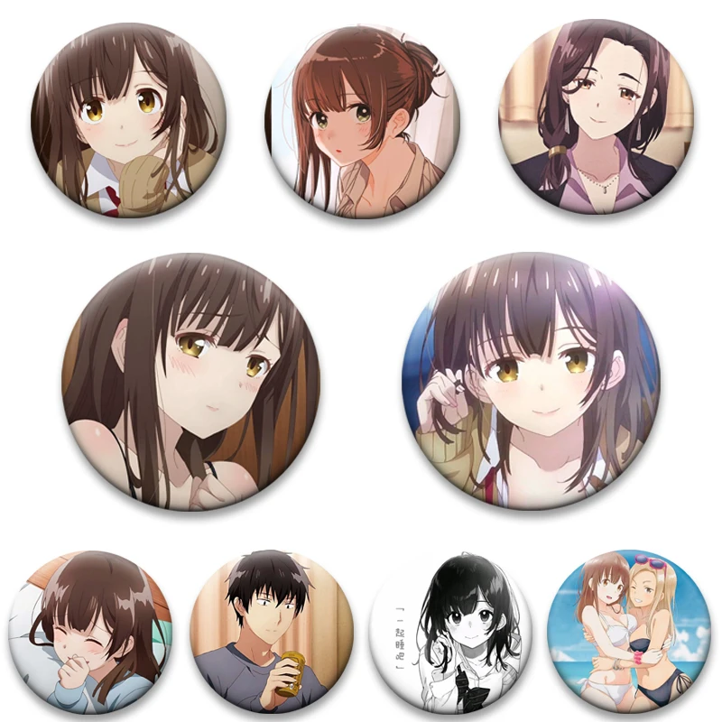 

32/44/58mm Anime Higehiro Characters Round Button Pins Cartoon Badge Brooches for Clothes Decoration Jewelry Accessories Gifts