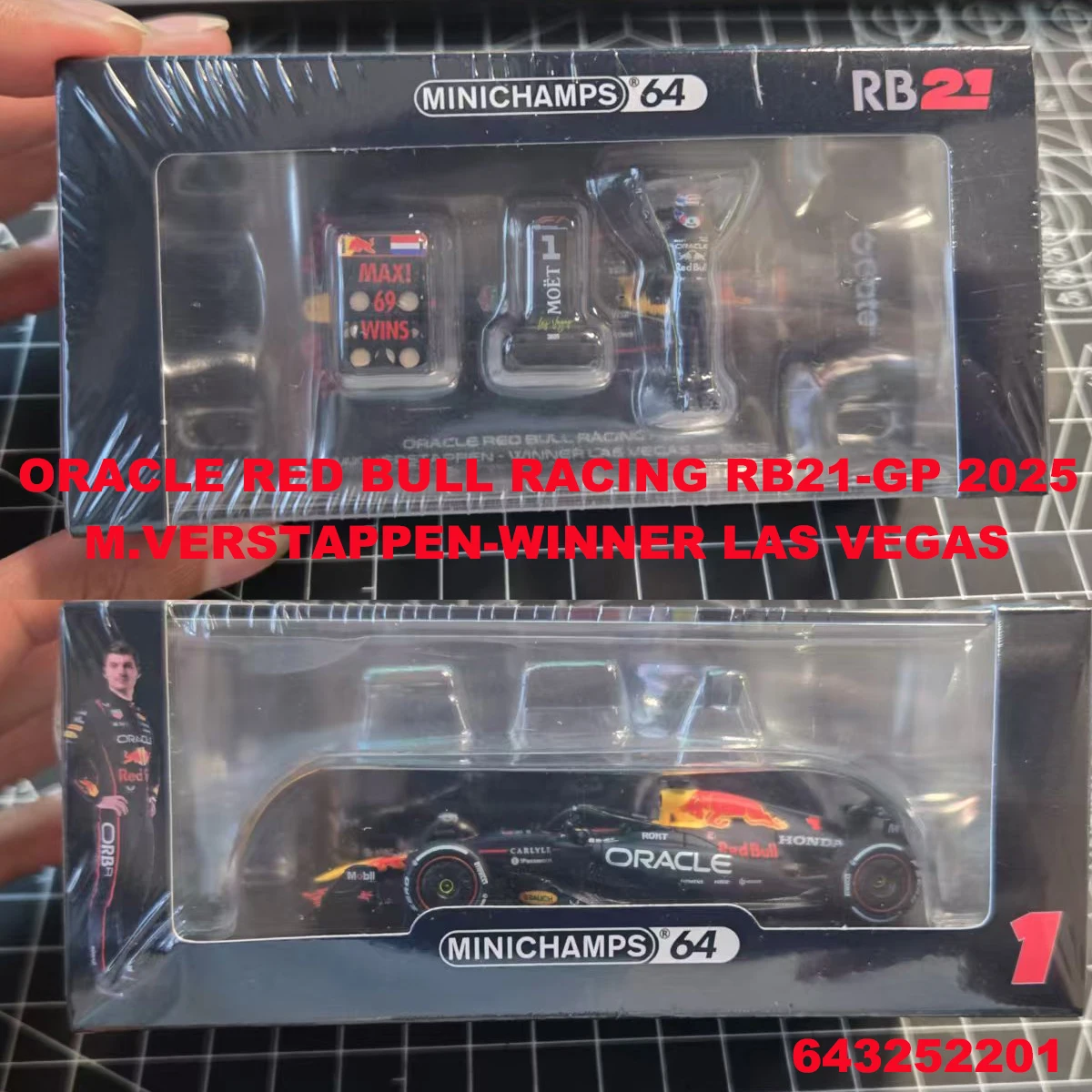 Op voorraad: MINICHAMPS 1:64 MCL39L Norris # 4 F1 533258804/533258884 Diecast automodel Wereldkampioen 2025 Post Season Testing