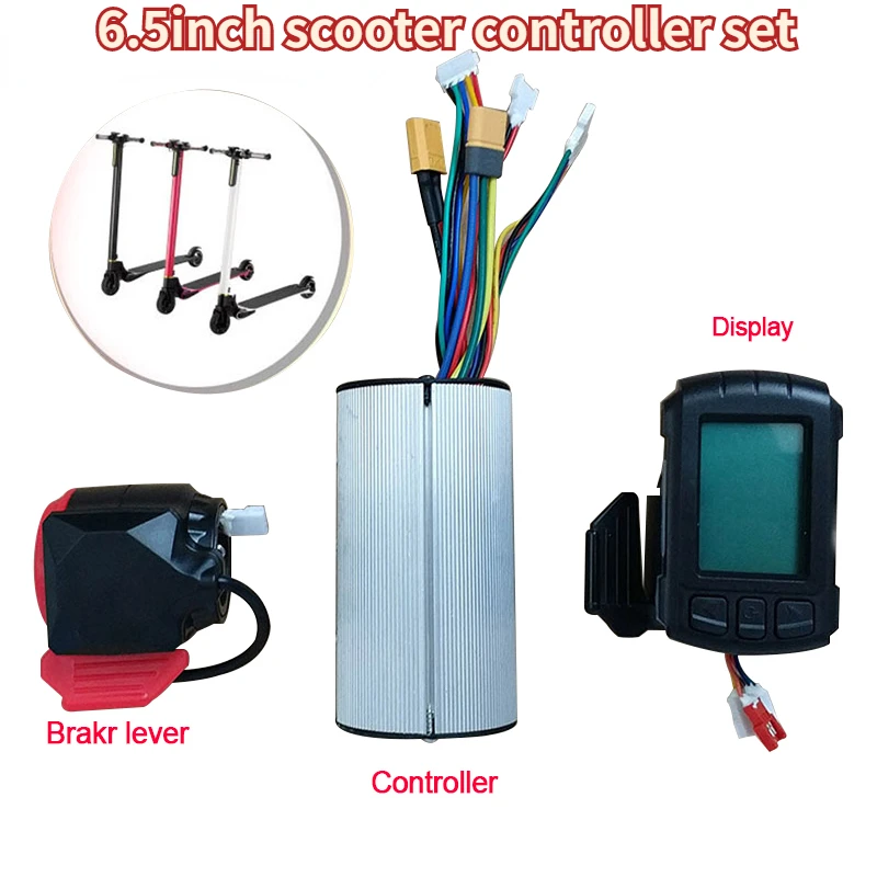 Electric Scooter Controller with Display, Accelerator Scooter Replacement, LCD Monito Repair Part, 24V, 250W, 12A, 13A, 6.5 inch