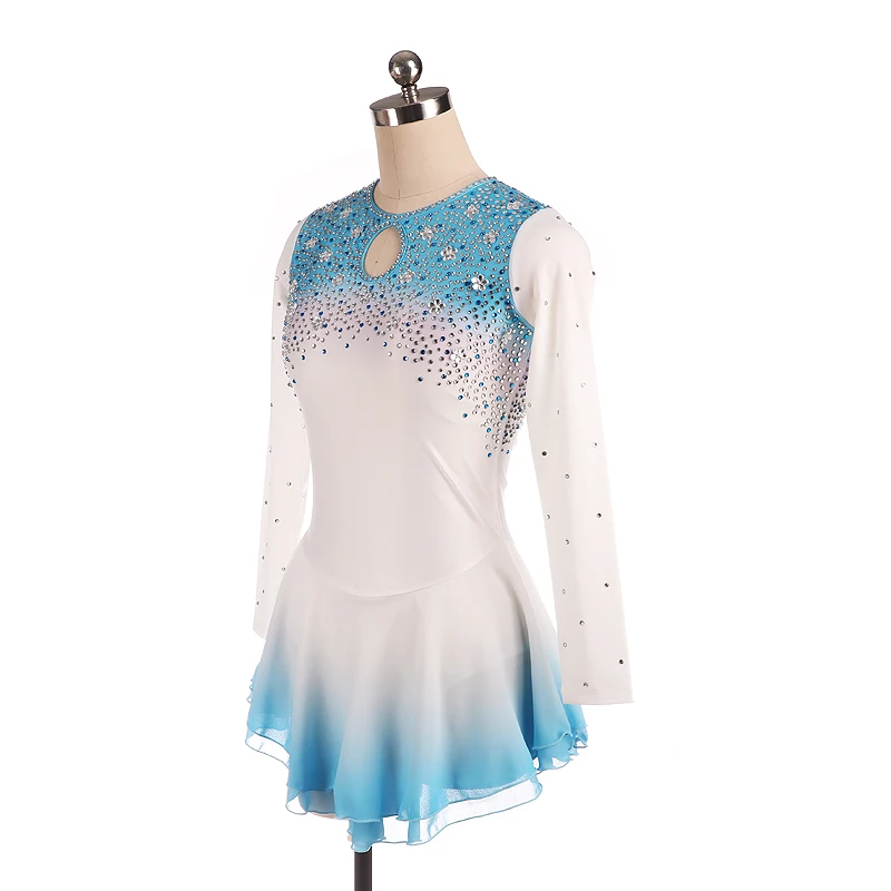 Nasinaya Figure Skating Dress Customized Competition Ice Skating Skirt for Girl Women Kids Gymnastics Performance Round Neck