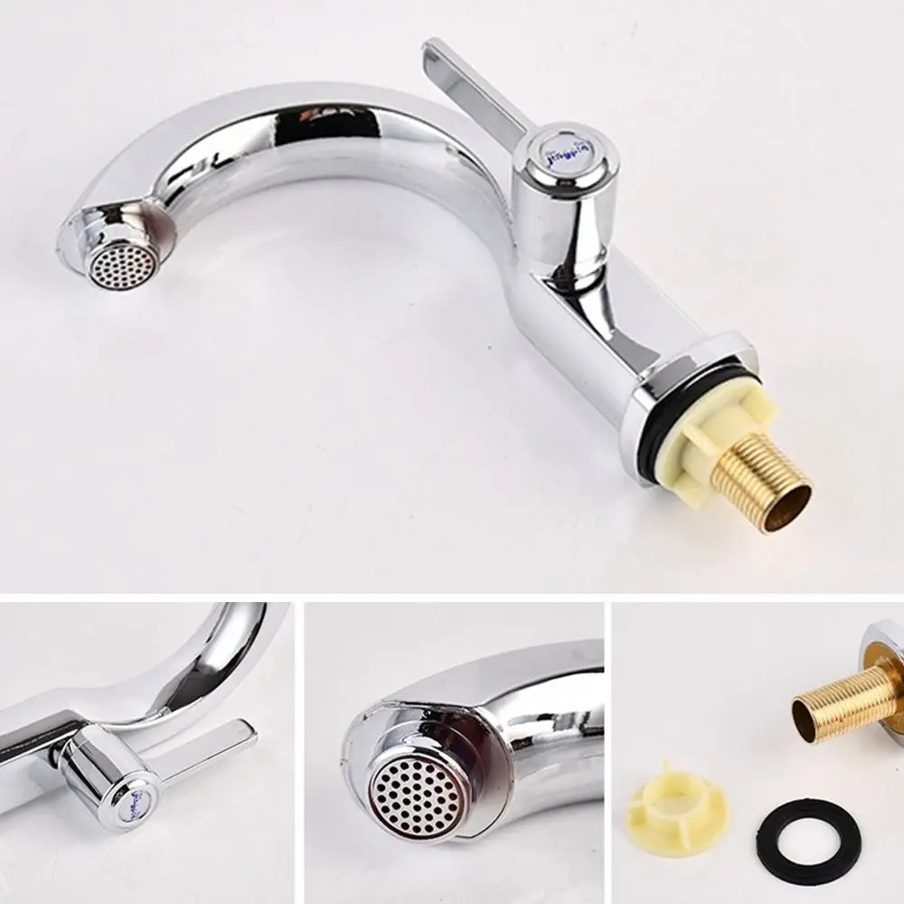 Durable Single Cold Bathroom Taps Valve Quick Open Basin Faucet Wash Sink Tap