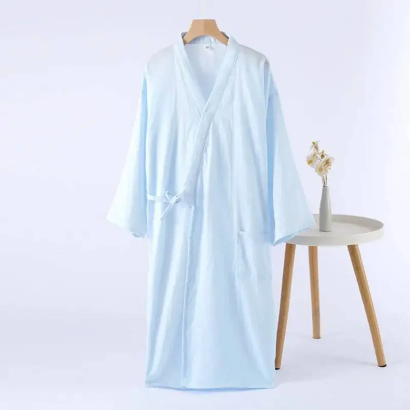 Couple Kimono Robes For Men Women Homewear Loose Large Size Spring And Summer Thin Bathrobe Sweat Clothes